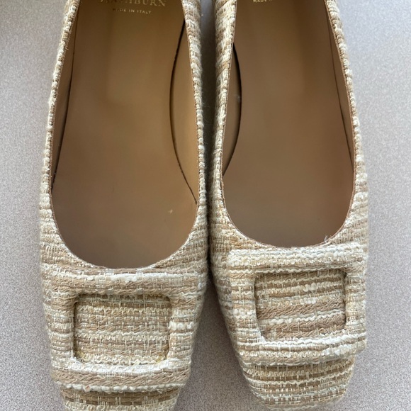 Ann Mashburn Raffia Tweed Buckle Flats NWOT - Size 8US or 38E - Picture 3 of 6